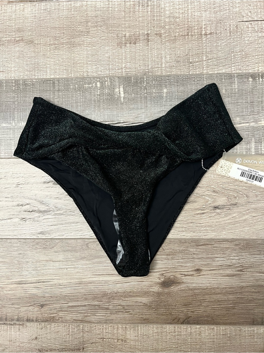 DEVON WINDSOR Elsa midnight green Shimmery Bikini Bottoms XS NWT